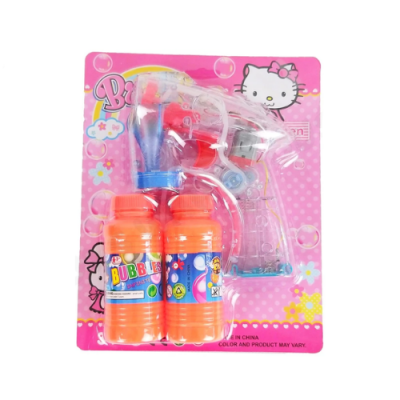 Hello Cat Bubble Gun With LED Light And 2 Bottles Of Bubbles Comes Out Colourful Bubbles 